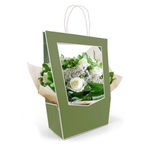 SHOPPER PORTAPIANTE MEDIO VERDE SCURO 14X23X38